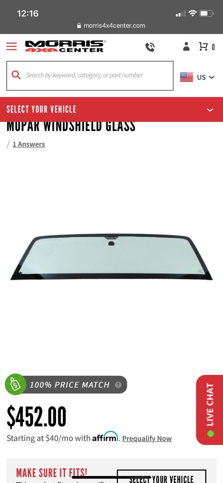 Mopar windshield glass