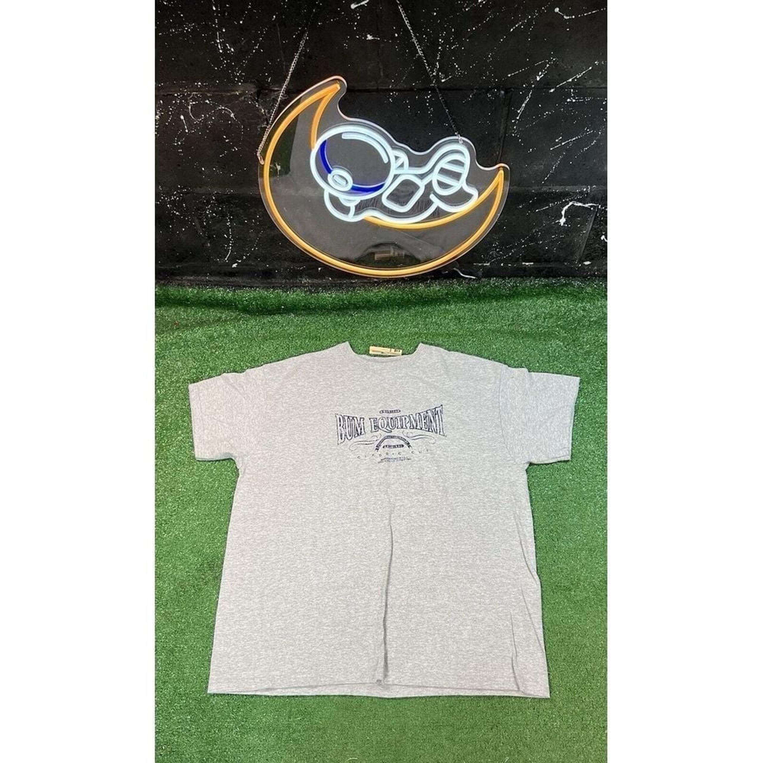 Vintage 90s B.U.M Equipment T Shirt Adult Large Gray Workout Gym Logo Tee