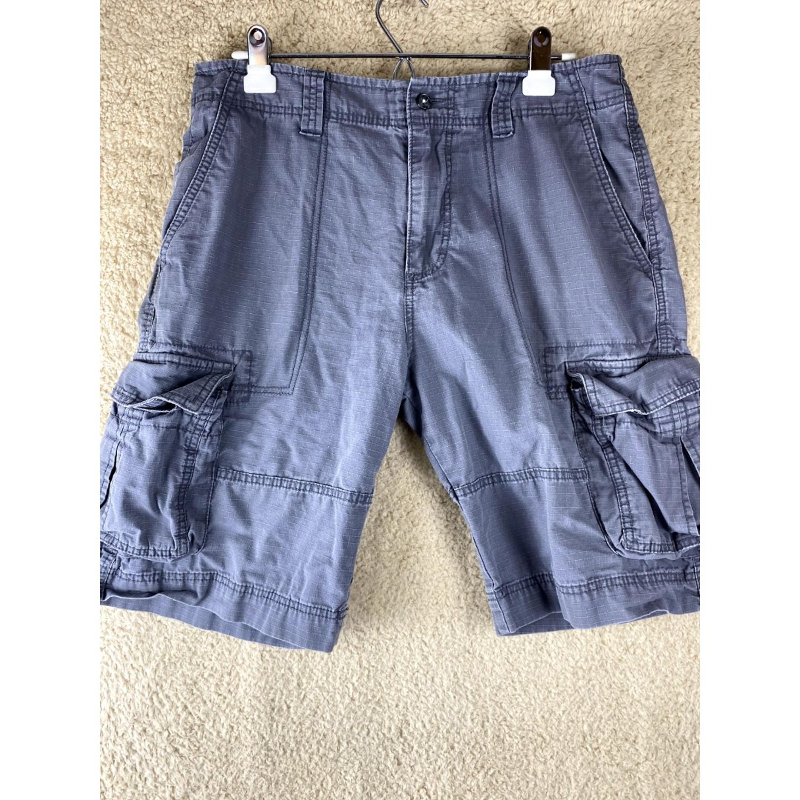 Mossimo Supply Co Mens Tag Sz 32 Gray Cargo Shorts With 7 Pockets 100% Cotton