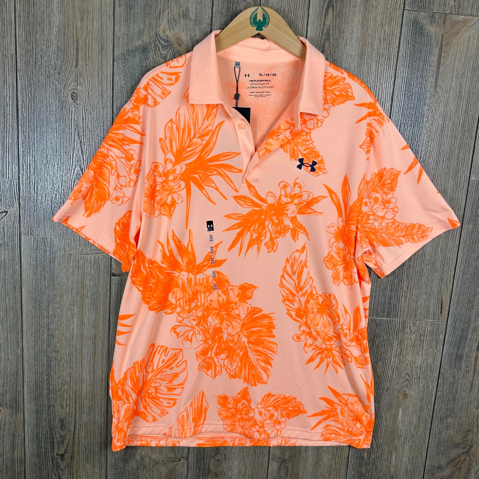 Under Armour NWT Floral Hawaiian UA Playoff Performance Polo Shirt Mens Size XL