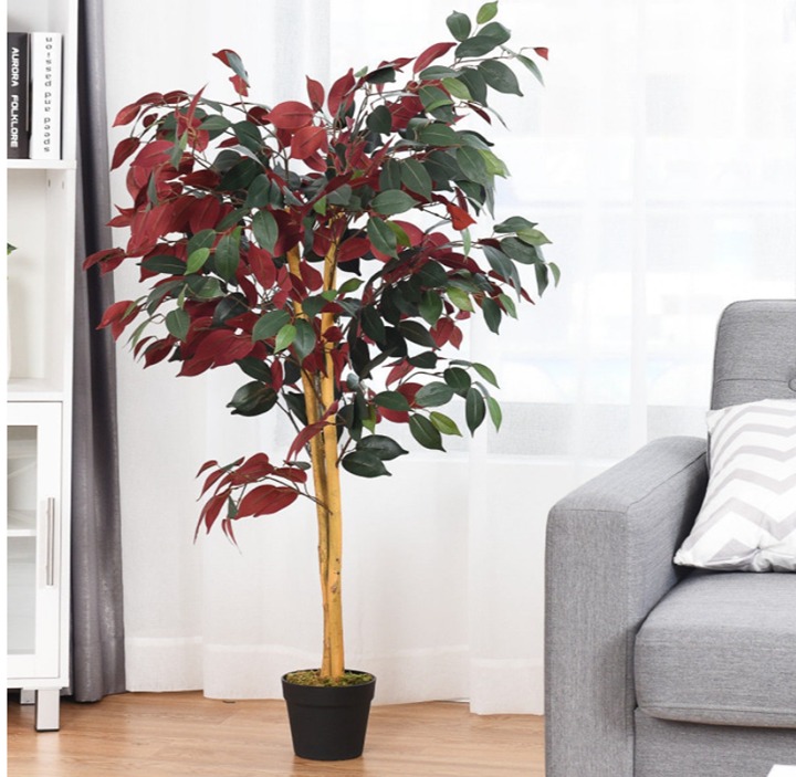 4-Feet Artificial Capensia Bush Indoor-Outdoor Leaves artificial ficus tree L4