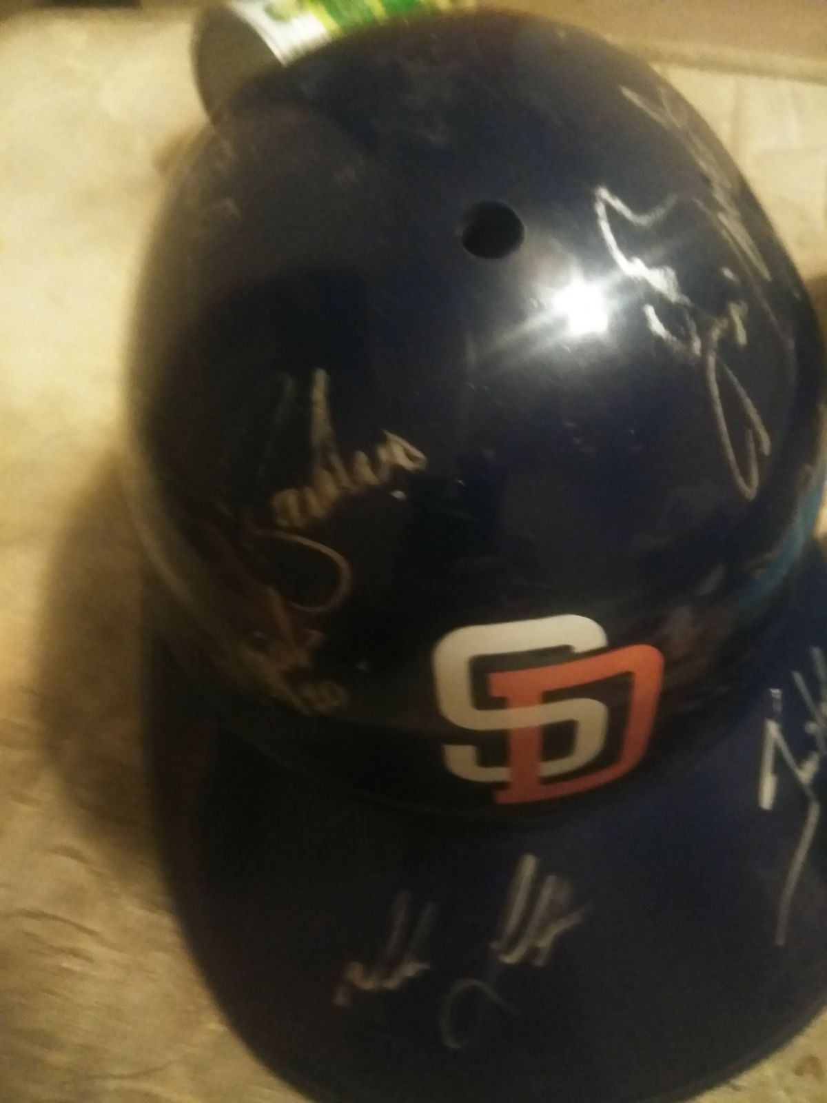 Extremely rare autographed baseball helm
