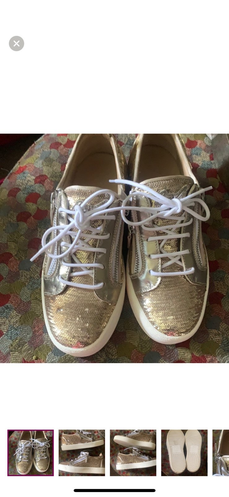 Giuseppe Zanotti gold sequin sneaker. BNWOB size 9 1/2