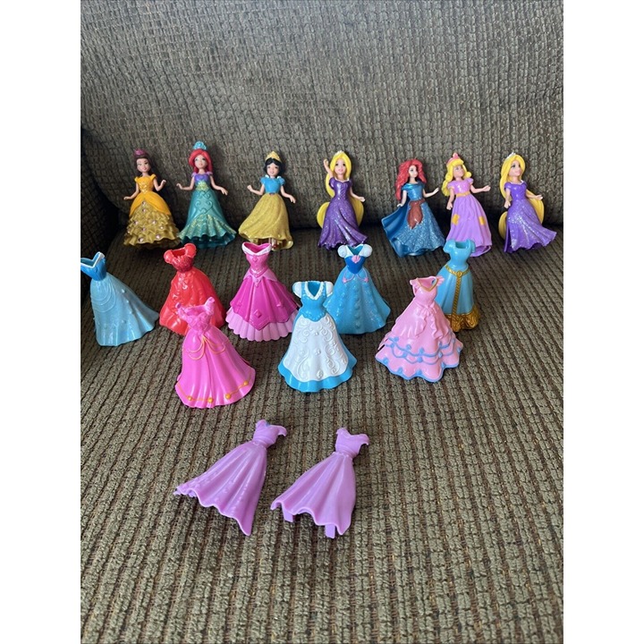 Disney Princess Magiclip Magic Clip Dolls Figures Lot Set Dresses Princesses