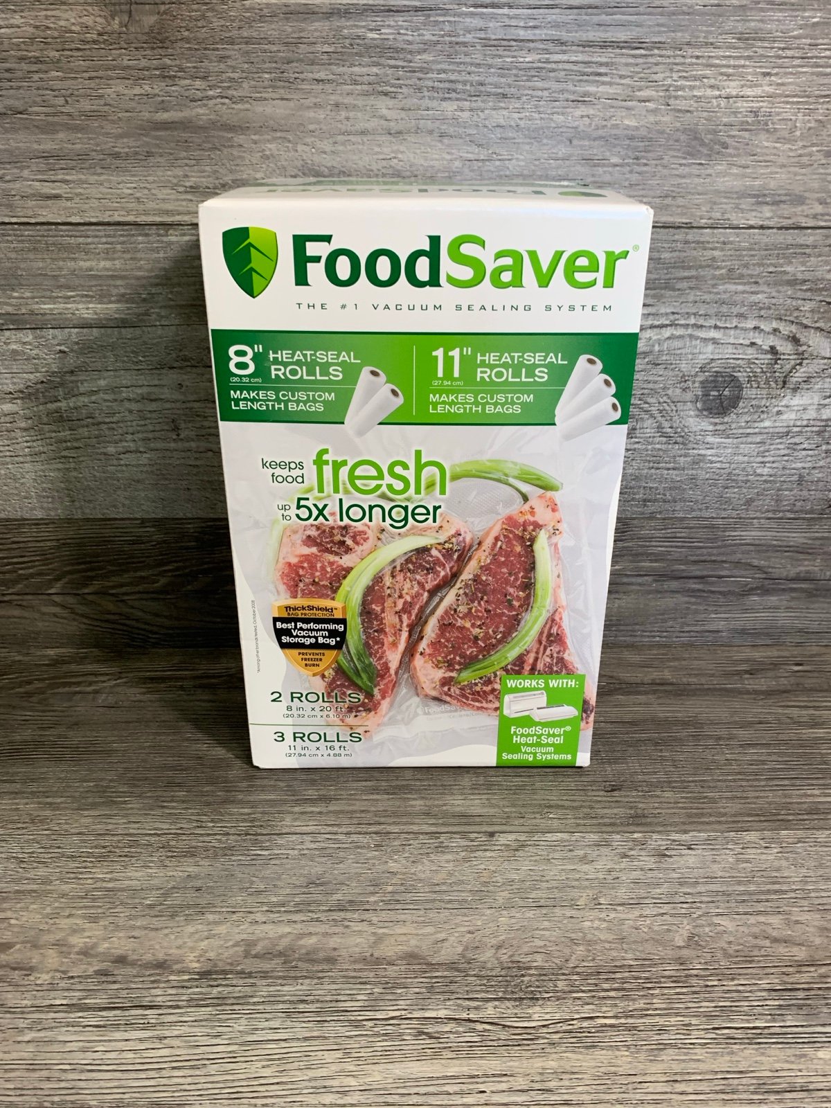 FoodSaver Vacuum Seal 5 Rolls Combo Pack 2- 8 & 3- 11 Rolls Clear - NEW*
