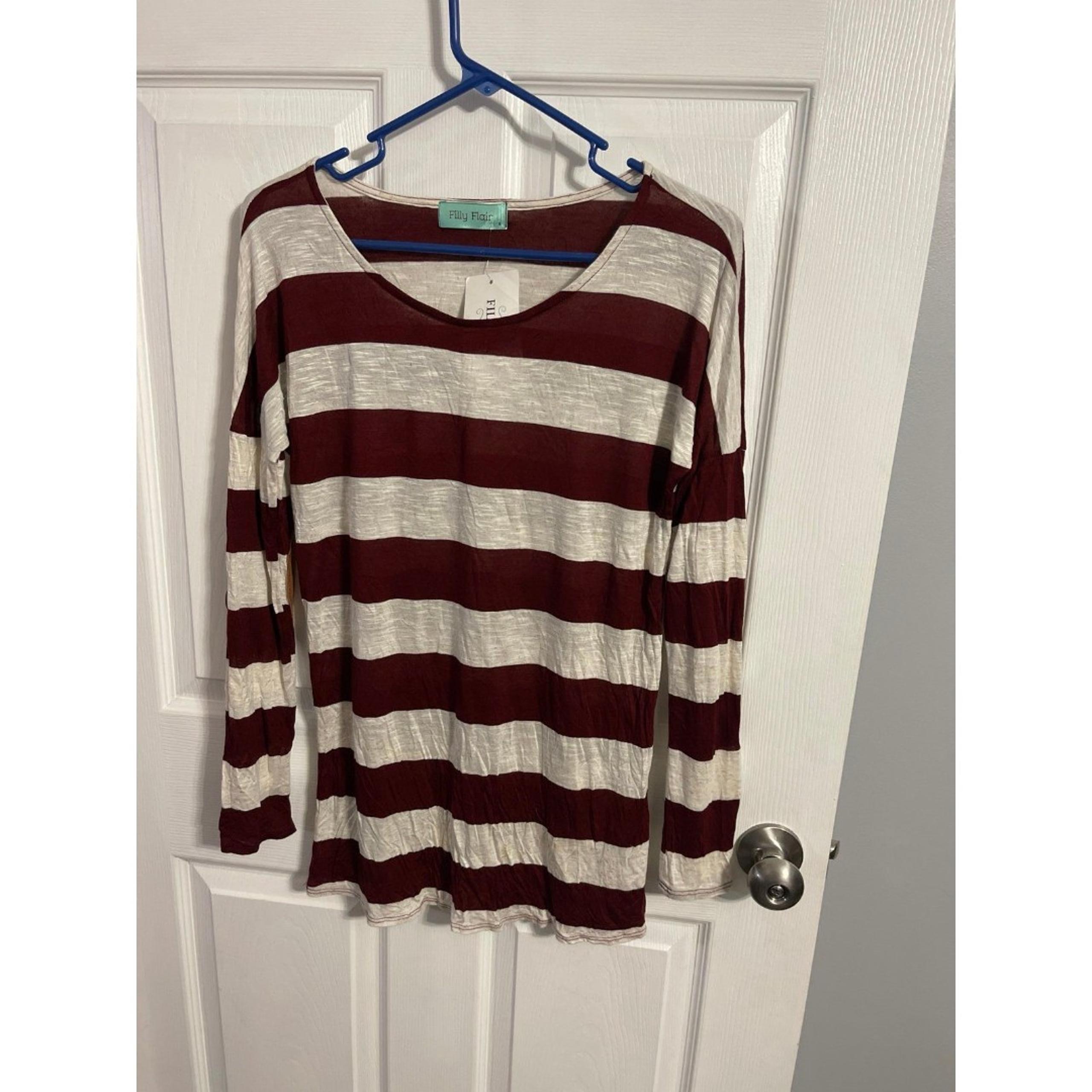 Filly Flair Long Sleeve Stripe Top Size S New With Tag