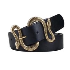 Vintage Leather Snake buckle belt