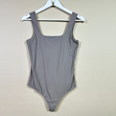 Abercrombie & Fitch Bodysuit Square Neck Sleeveless Casual Gray M