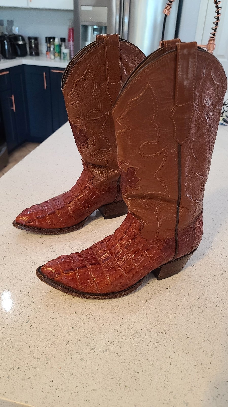 Cowtown Cowboy Boots Crocodile J 809 Size 8.5 D