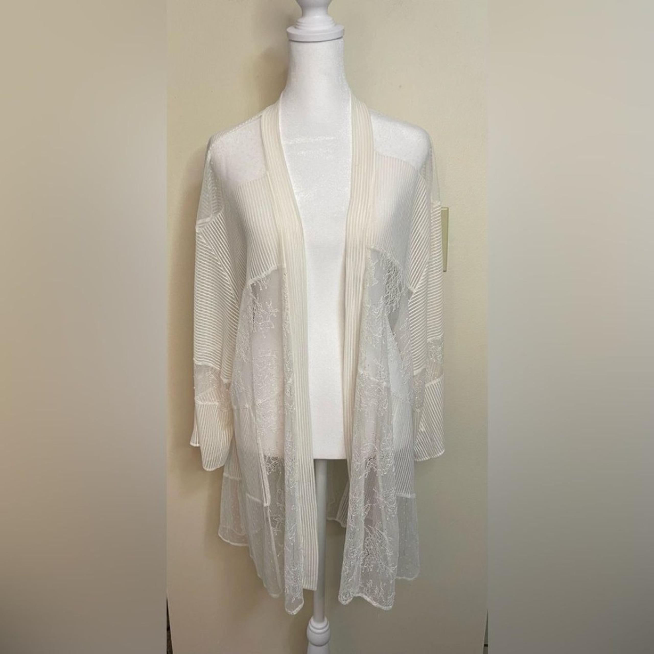 Victoria's Secret Womens Black Panelled Lace Mesh Kimono Robes Cover Up Sz XS/S.