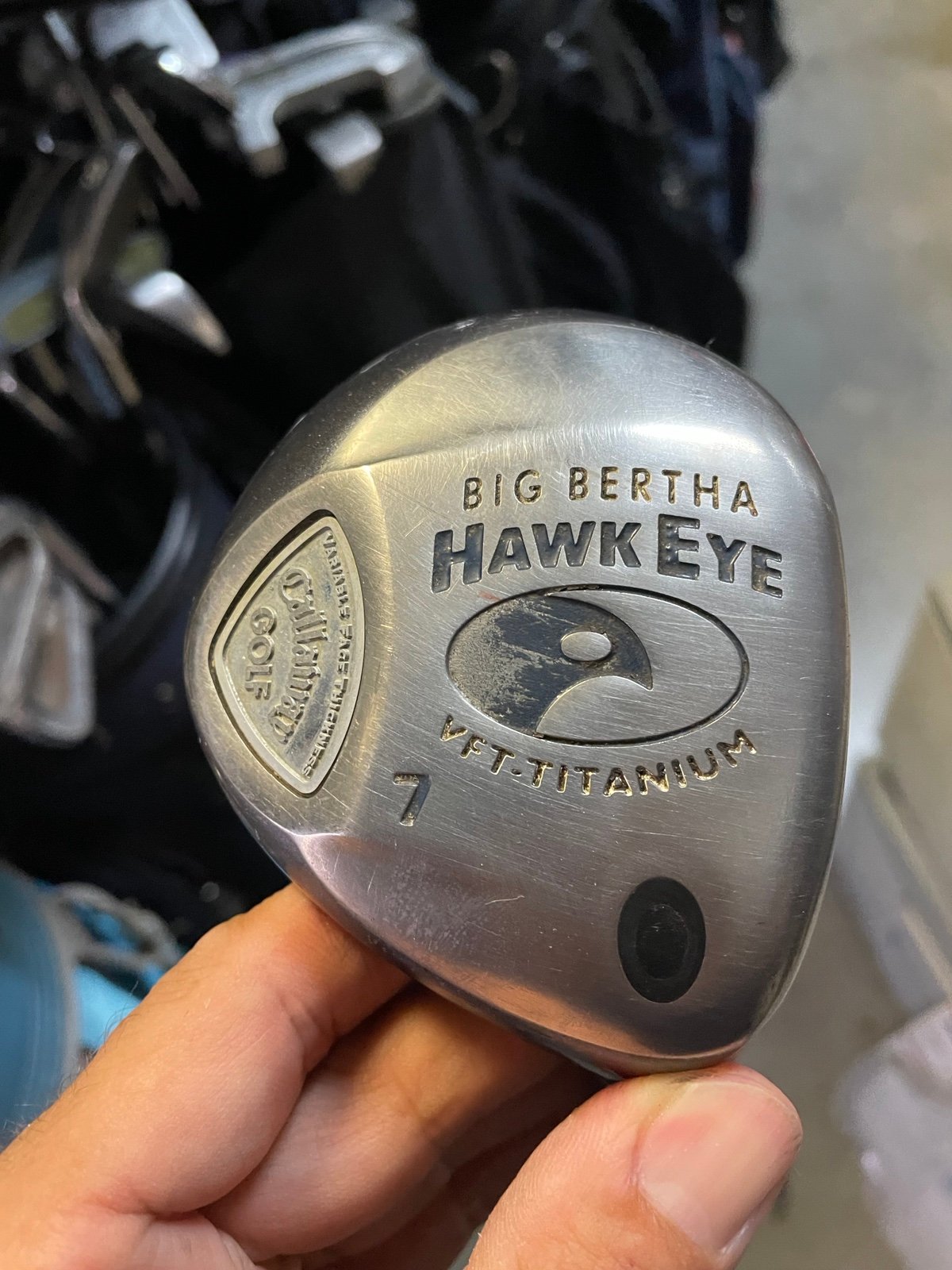 callaway hawk eye 7 wood in right hand  Graphite shaft