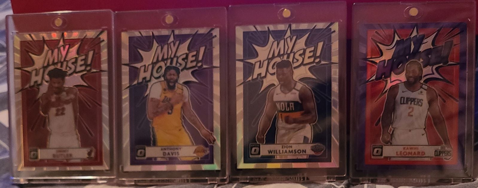 Zion williamson/ Anthony Davis/ Jimmy Butler Silver holo kawhi purple my house 4