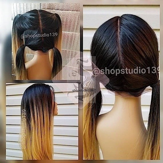 Ombre celebrity 360 lace front human wig