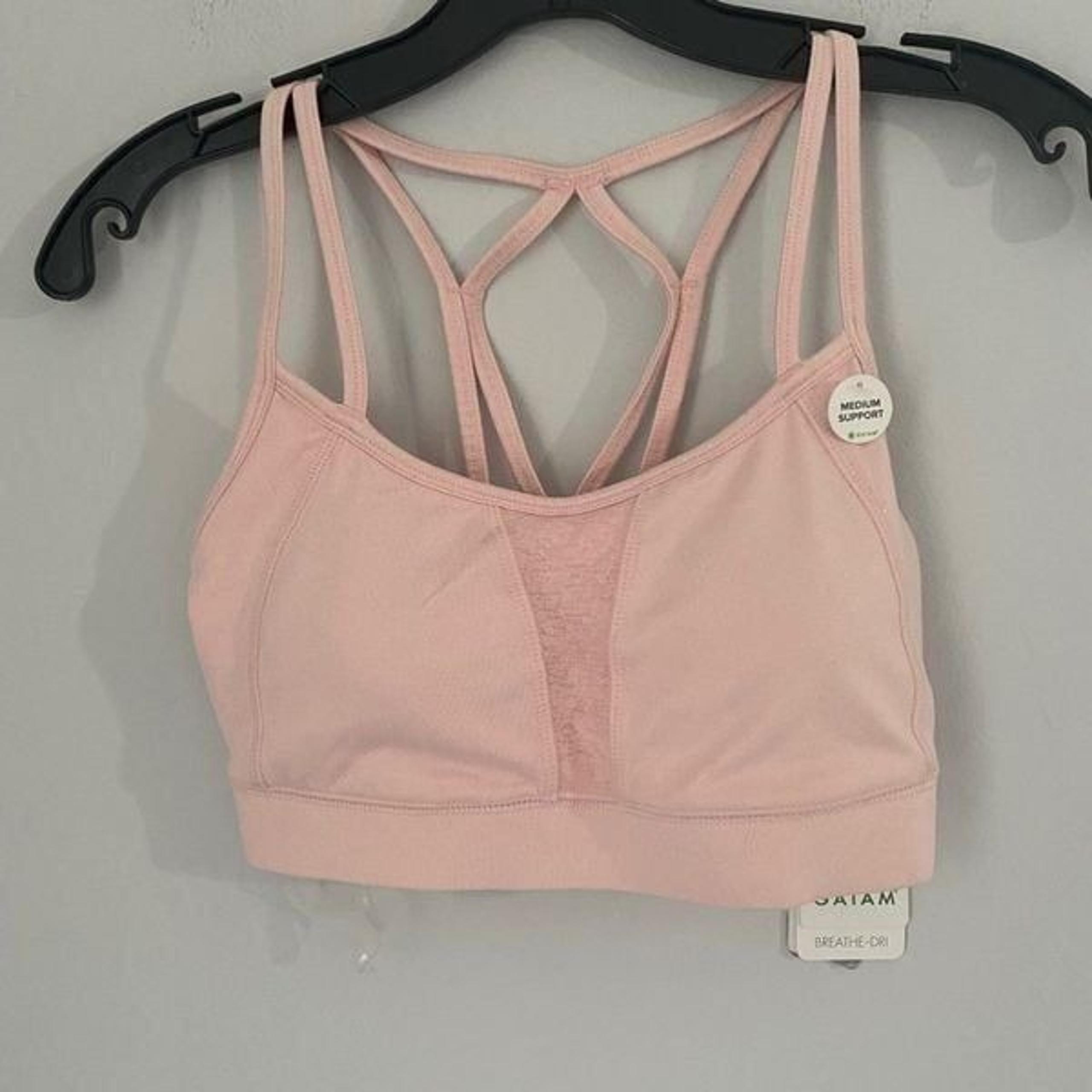 Womens Iris Medium Support Strappy Sports Bra Pink size XS - GAIAM