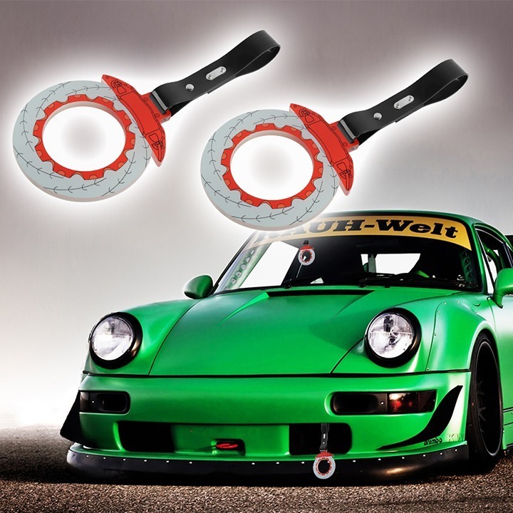 Brand New 2PCS JDM Brake Red TSURIKAWA Ring Subway Train Bus Handle Black Strap