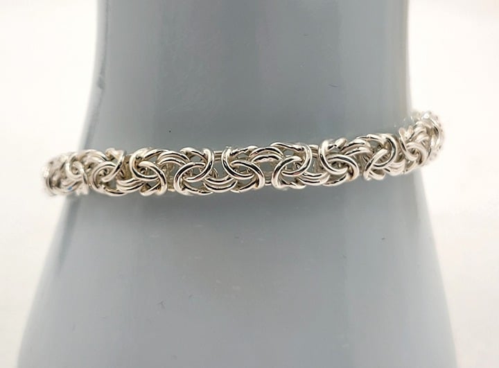 Italian Byzantine Bracelet 925 Sterling Silver 7