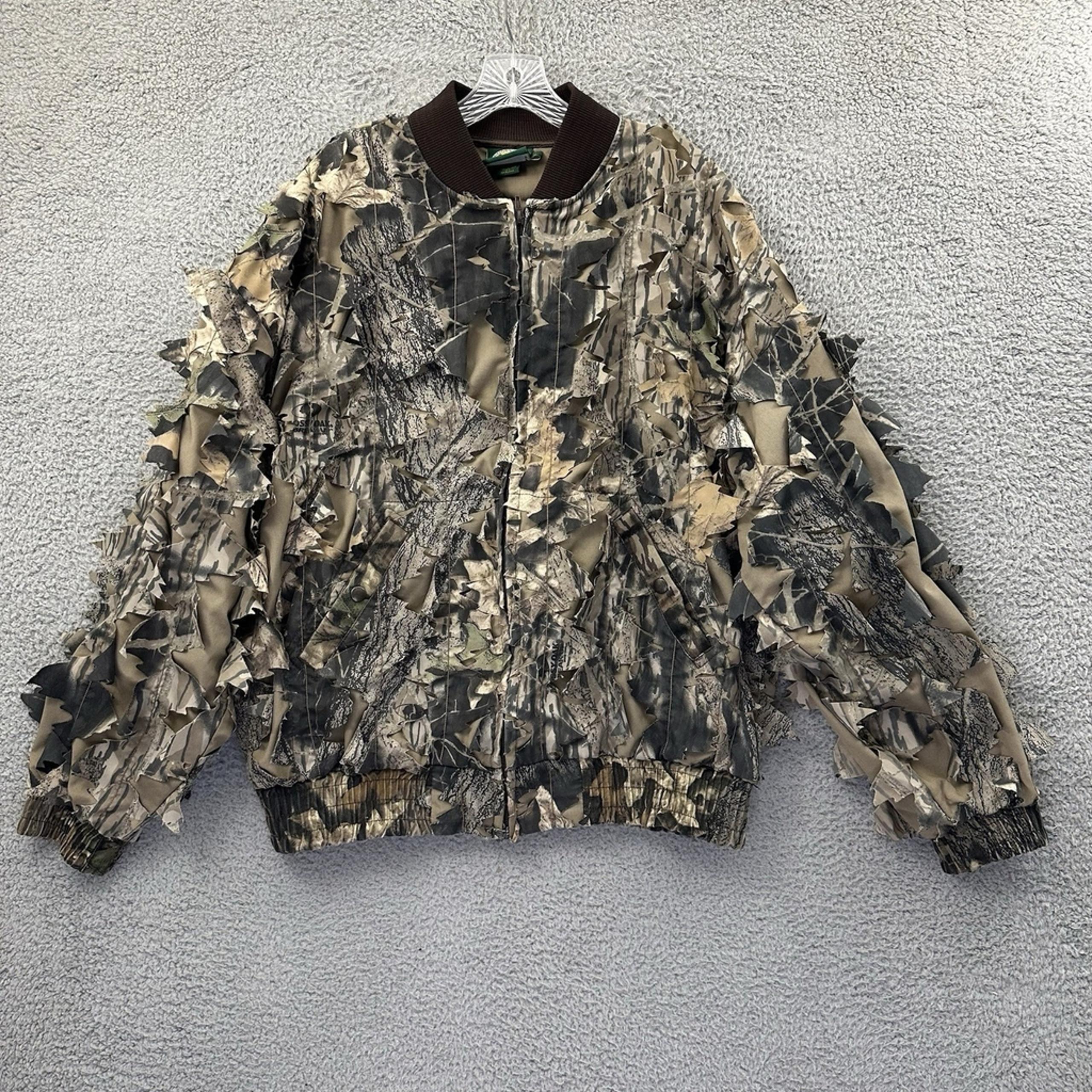 Cabelas Scentlok Ghillie Camo Bomber Jacket Full Zip Hunting Outdoor Men's XL