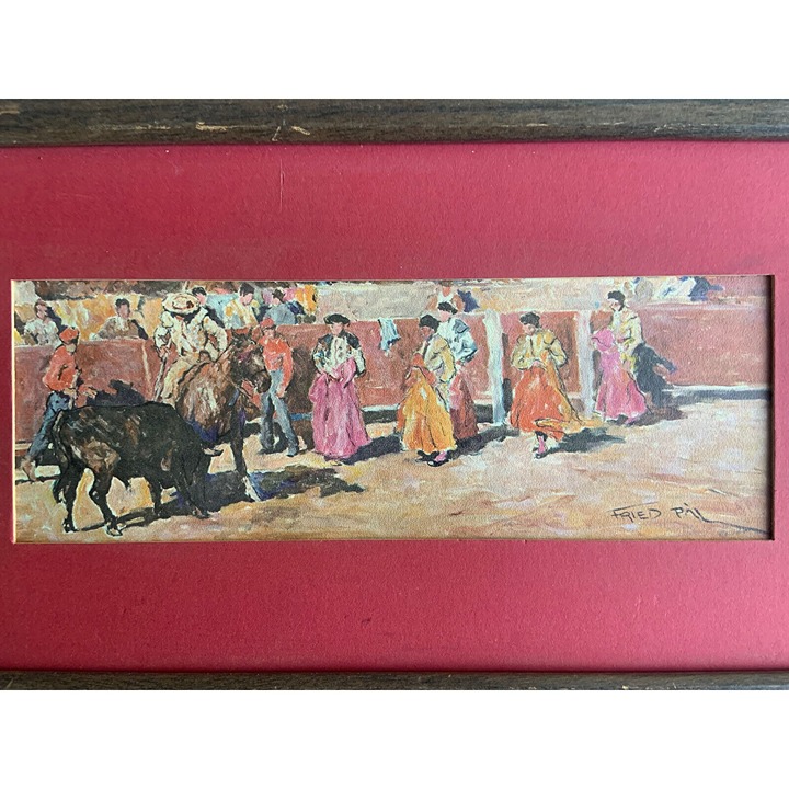 Pal Fried Original Oil Painting On Canvas Bullfight Rodeo Western Signed