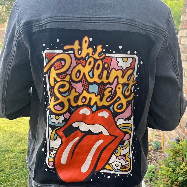 Rolling Stones Jean Jacket Denim Jacket upcycled Small