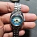 Vintage Celenic 17 Rubis Mechanical Wind Ladies Watch Silver Tone Blue Date Just