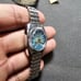 Vintage Celenic 17 Rubis Mechanical Wind Ladies Watch Silver Tone Blue Date Just