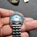 Vintage Celenic 17 Rubis Mechanical Wind Ladies Watch Silver Tone Blue Date Just