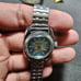 Vintage Celenic 17 Rubis Mechanical Wind Ladies Watch Silver Tone Blue Date Just