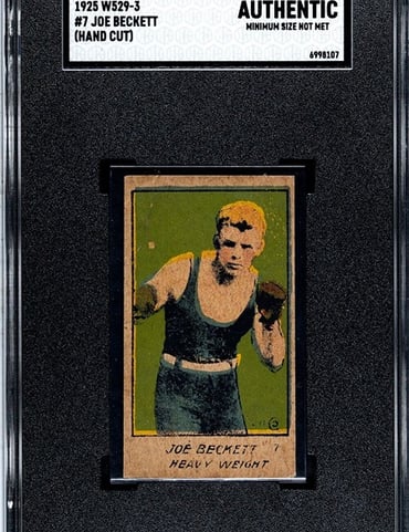 1925 W529-3 JOE BECKETT Boxing Strip Card SGC AUTHENTIC (Min Size)