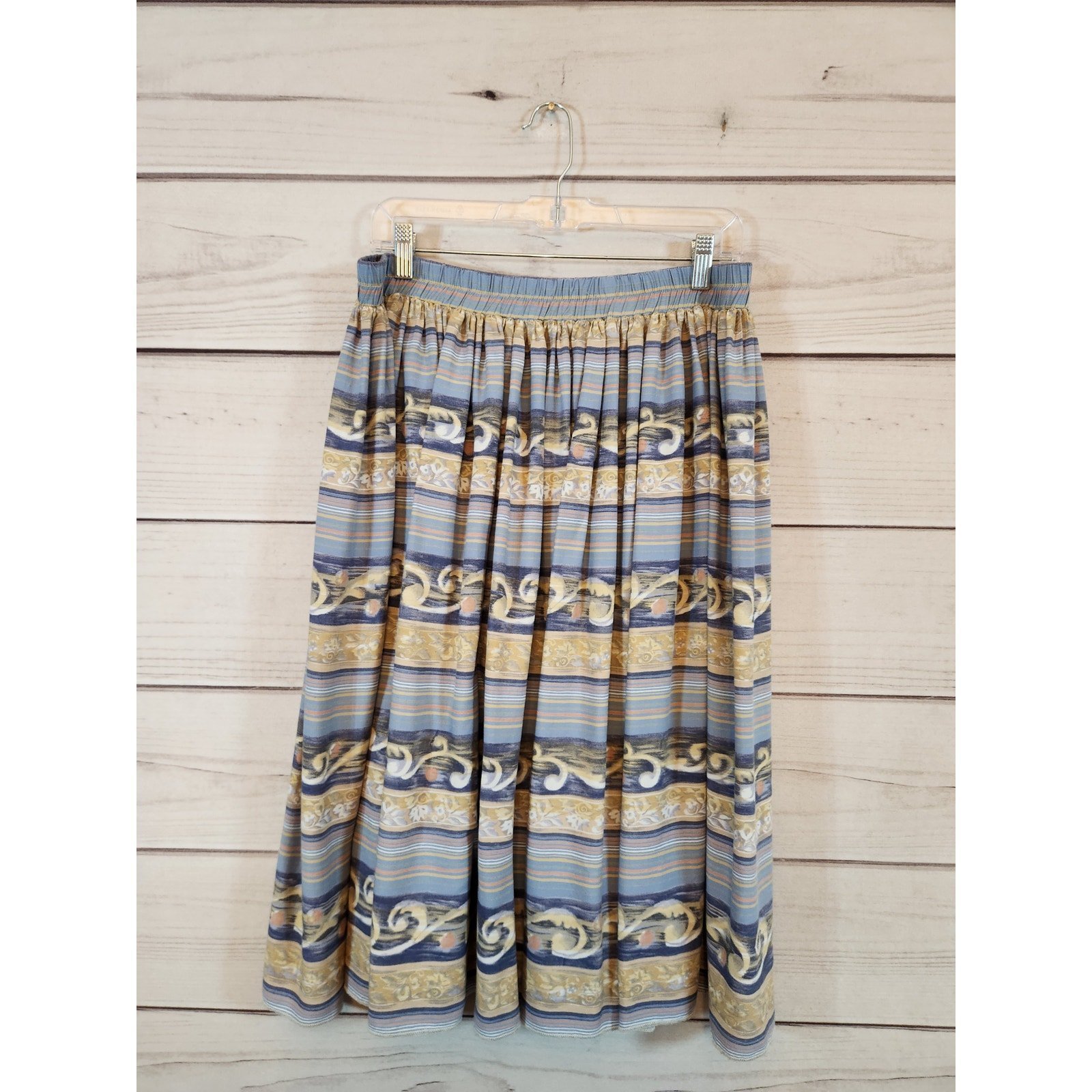 Stonebridge Women's Multicolor Floral Elastic Waist A-Line Midi Skirts Size 1X