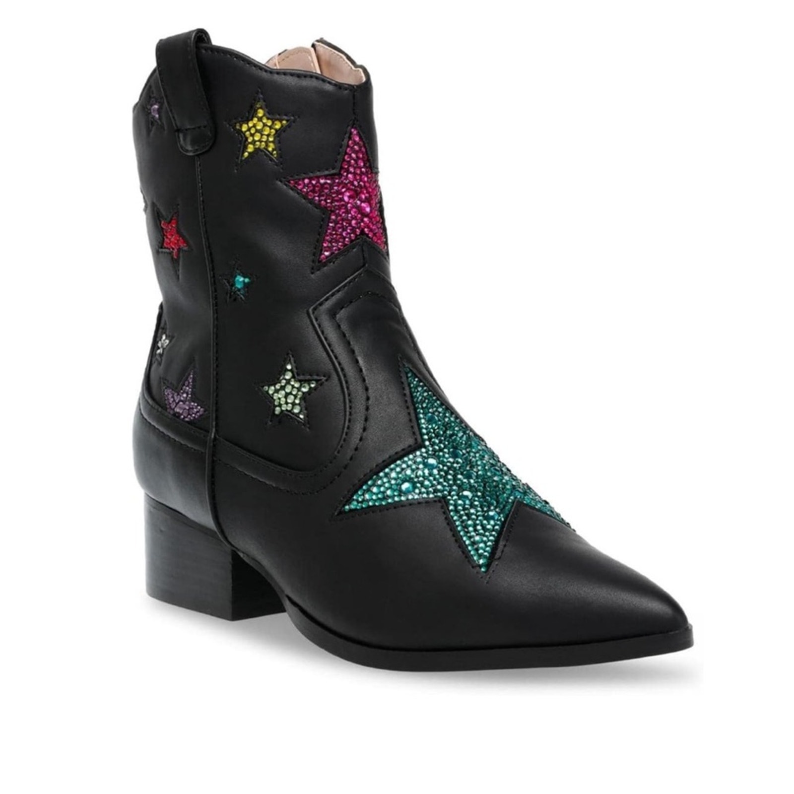 Women's Black Western Boot with Colorful Stars