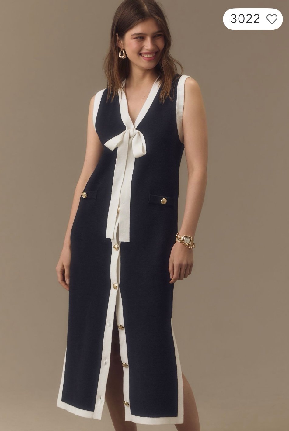 NWT❤️English Factory Sleeveless V-Neck Bow Midi Dress szM