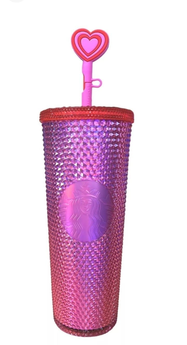 Disney World 2024 Starbucks Mickey Valentine's Day Heart Red Pink Tumbler - NEW