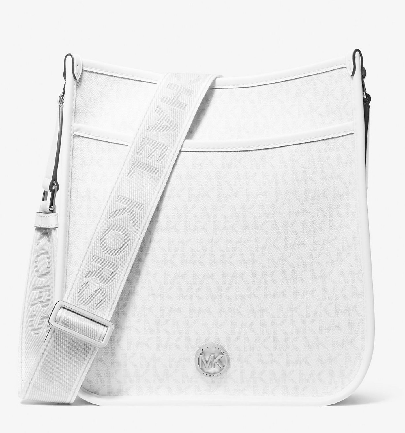 Michael Kors Luisa Large Signature Messenger Bag - Optic White