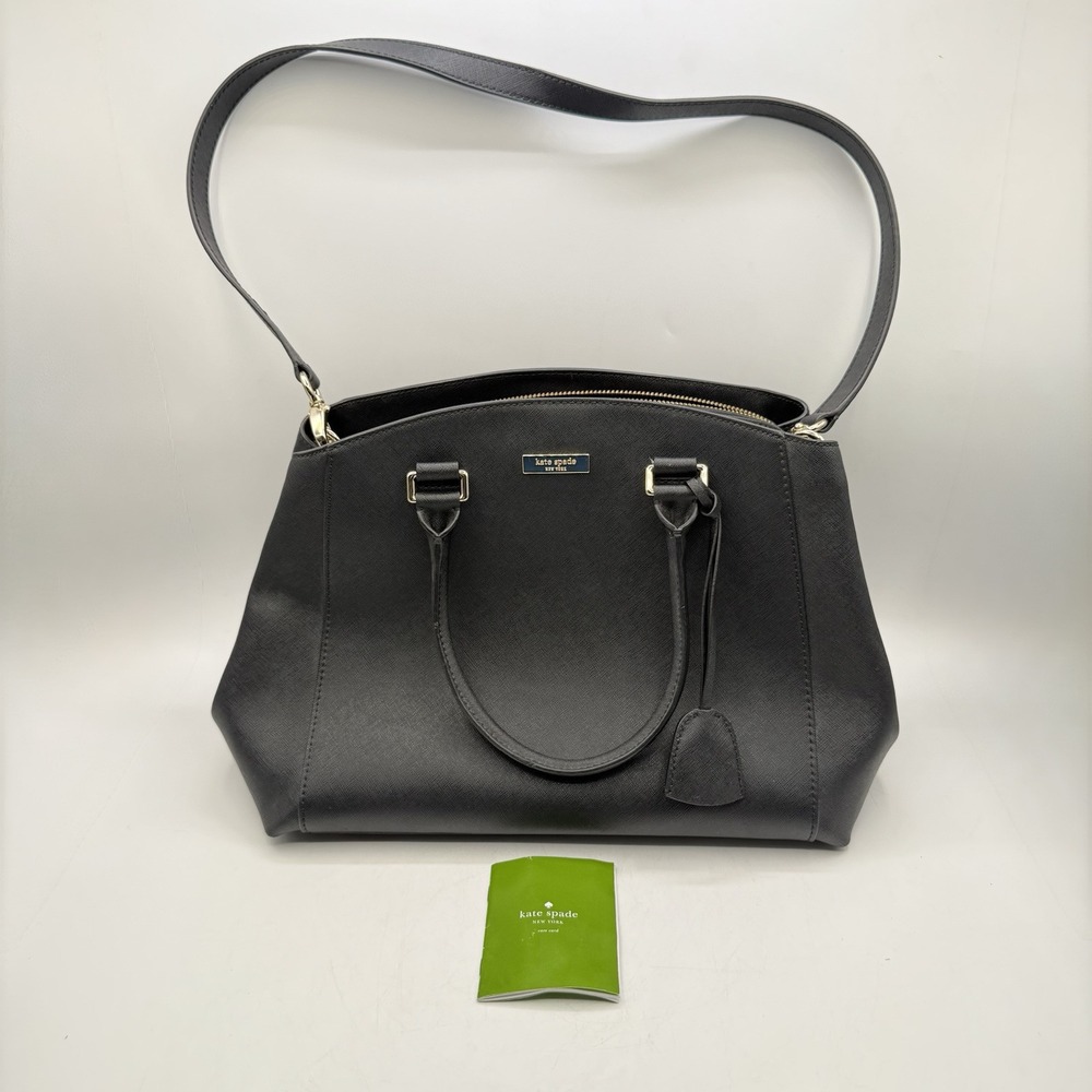 KATE SPADE Tilden Place Sloan Satchel Tote WKRU4879 Black Leather