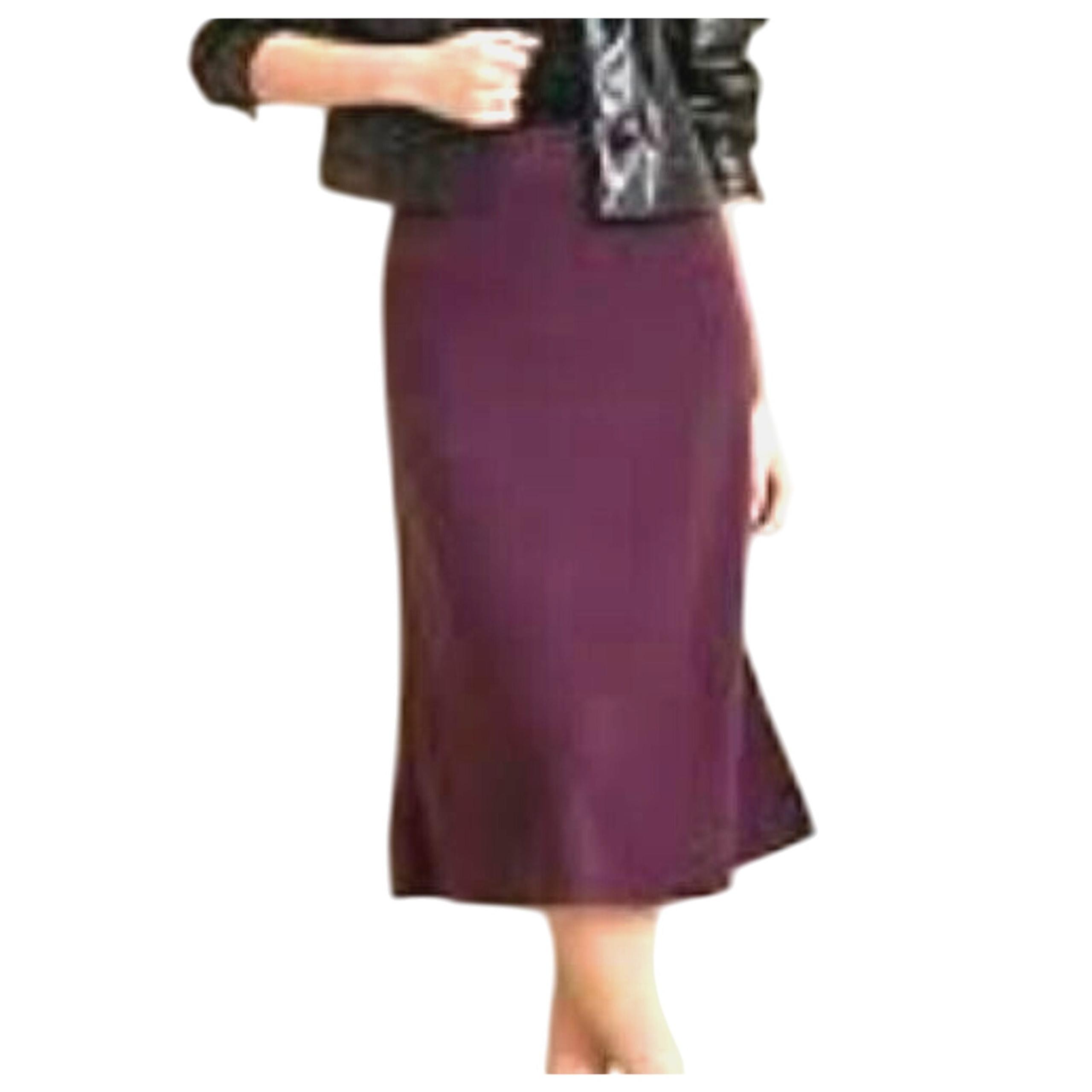 BANANA REPUBLIC NWT $100 Small Purple Wine ALine Midi Knit Sweater Skirt Stretch