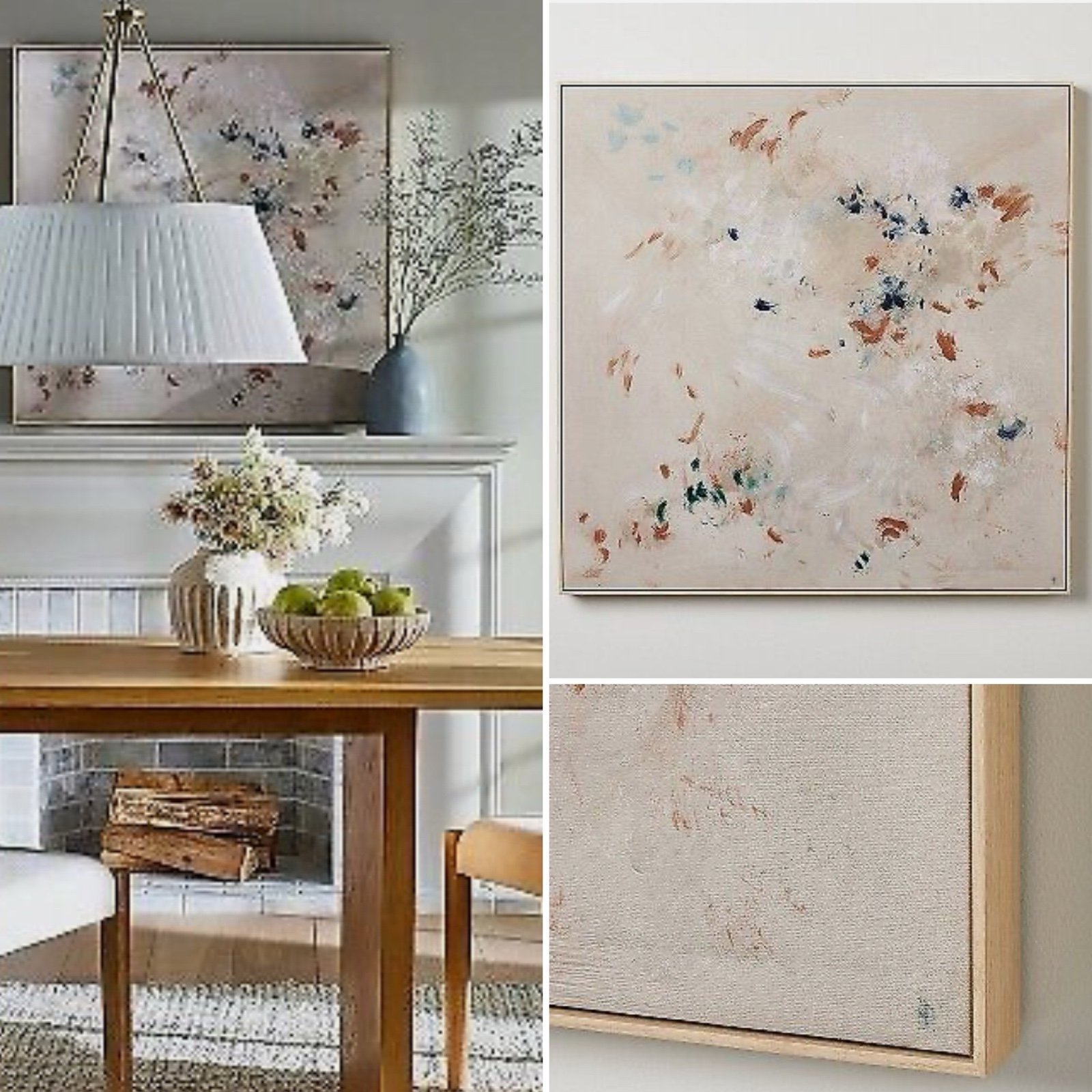 New Studio McGee 36"x36" Pastel Abstract Framed Wall Art Canvas