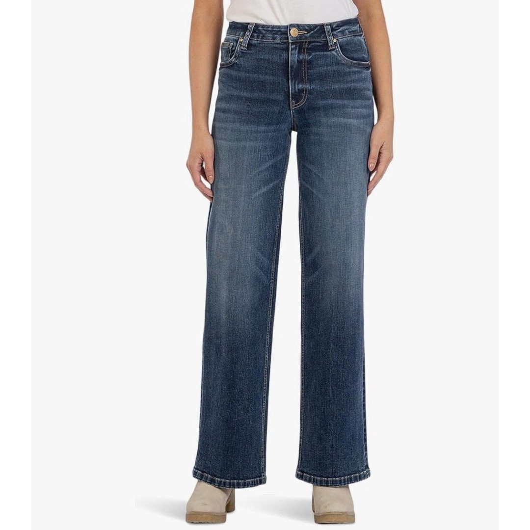 Kut From The Kloth Jean Wide Leg High Rise Dark Wash Denim Jeans Size 4 Classic