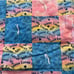 Handmade Childrens Patchwork Quilt Jesus Loves Me Pink Blue 35x47 Tie Dye Lace