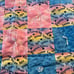 Handmade Childrens Patchwork Quilt Jesus Loves Me Pink Blue 35x47 Tie Dye Lace