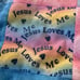 Handmade Childrens Patchwork Quilt Jesus Loves Me Pink Blue 35x47 Tie Dye Lace