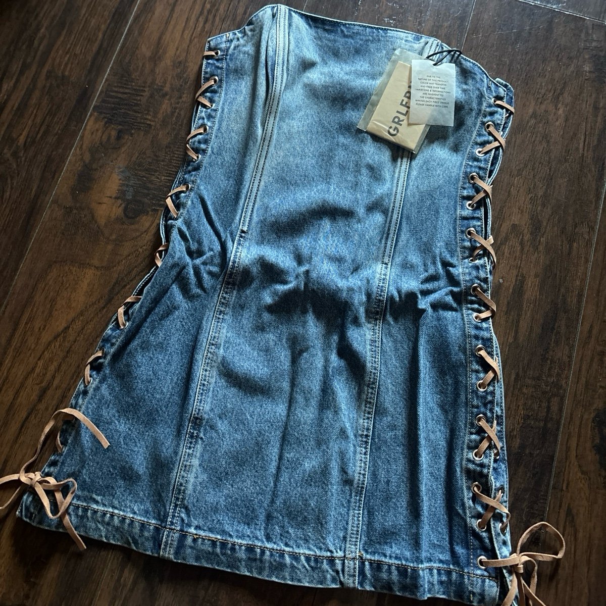 Alicia Laced Mini Dress in Nashville Suede size small brand GRLFRND
