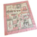 Handmade Baby Crib Quilt Blanket Applique Pink Brown Girl Toys Puppy Turtle