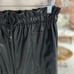 She & Sky Black Faux Leather Paperbag Cropped Pants M