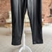 She & Sky Black Faux Leather Paperbag Cropped Pants M
