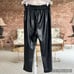 She & Sky Black Faux Leather Paperbag Cropped Pants M