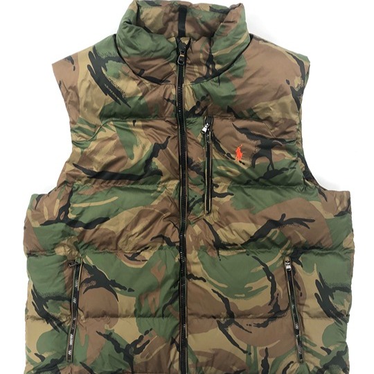 NWT POLO RALPH LAUREN BRITISH ELMWOOD CAMO PATTERNED DOWN VEST