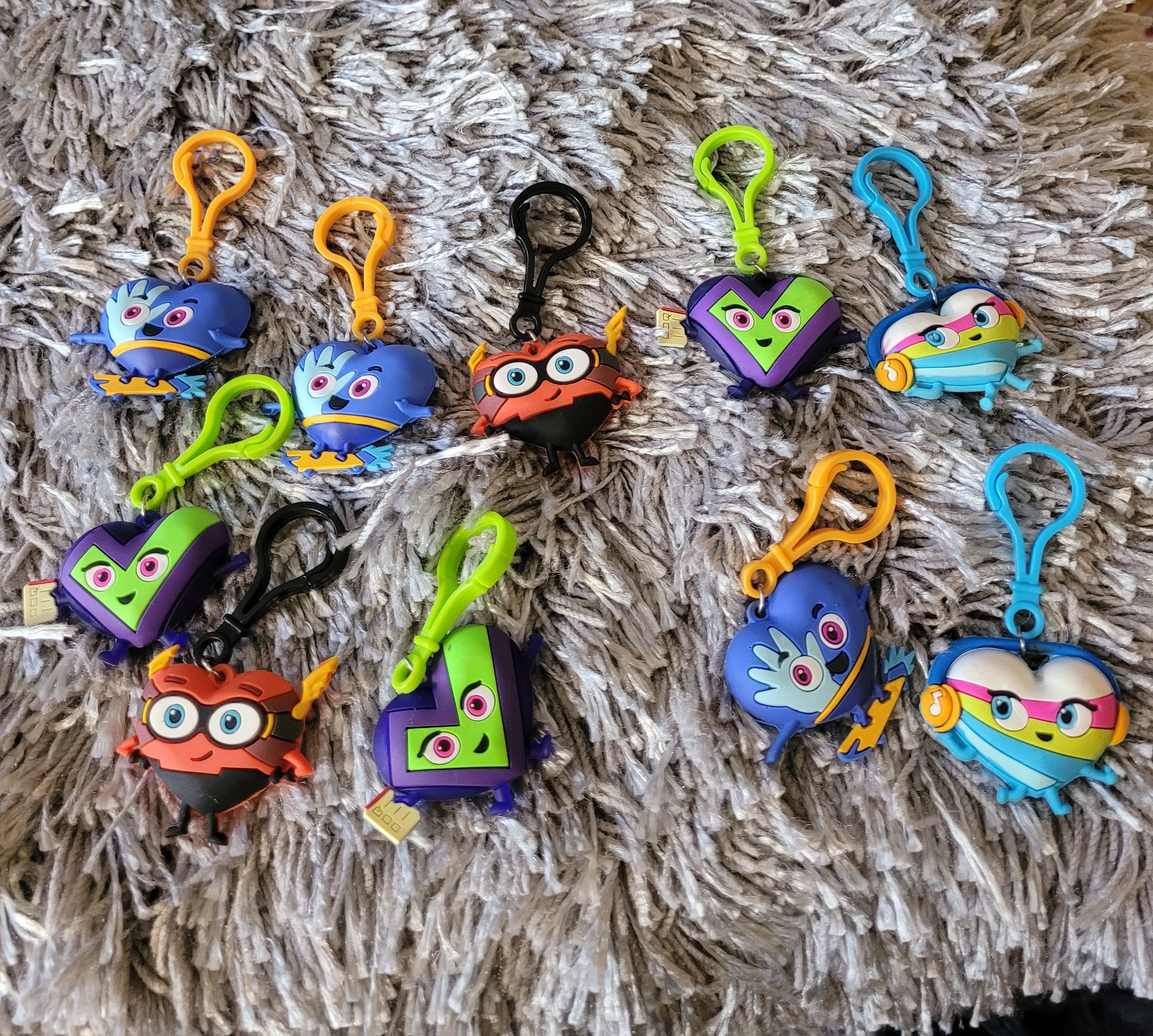 American Heart Association Kids Heart Challenge Keychain 10 heart lot. Pre-owned