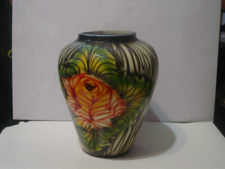 Beautiful Vintage Floral Pottery Vase