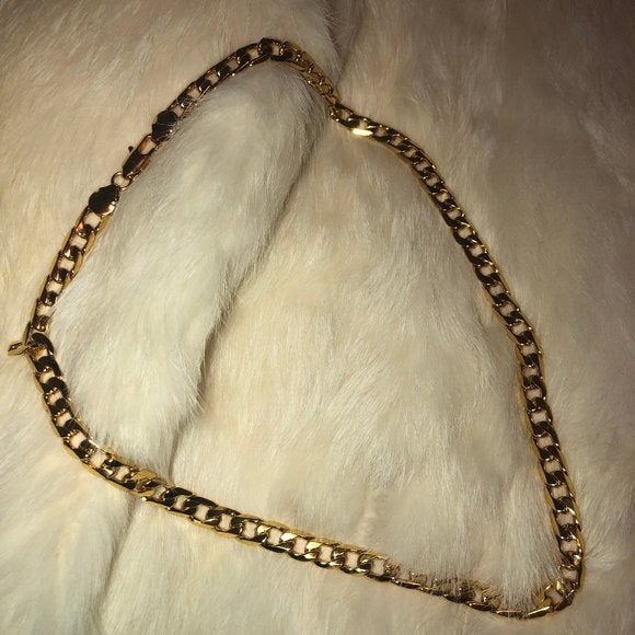 18K 8MM CUBAN CURB CHAIN! STAMPED!