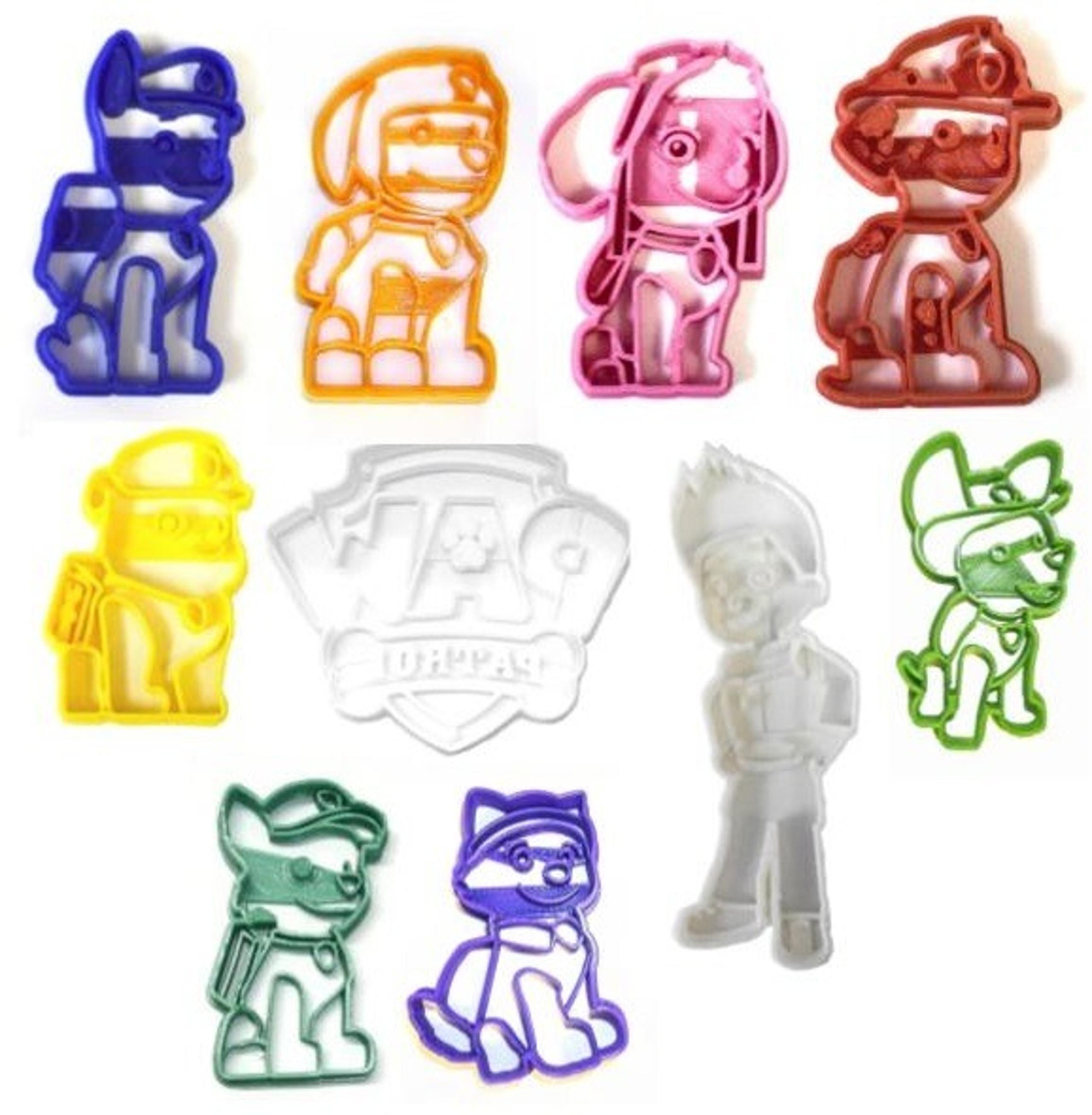 PAW PATROL LOGO DOGS RESCUE PUPS SET OF 10 COOKIE CUTTER USA 1050